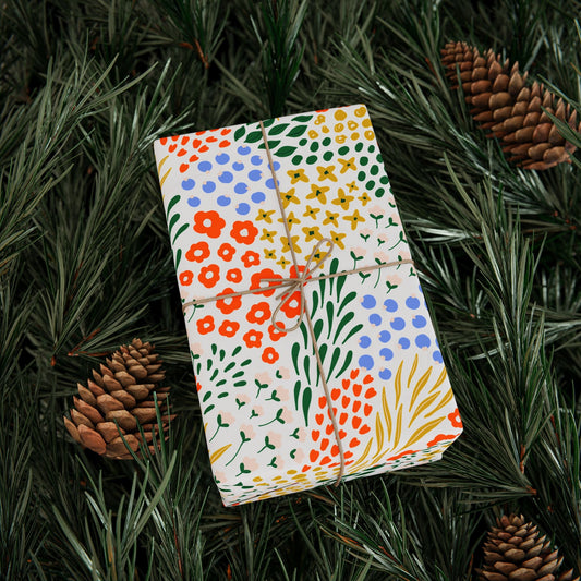 Holly-Orange Cottage Wrapping Paper, Matte
