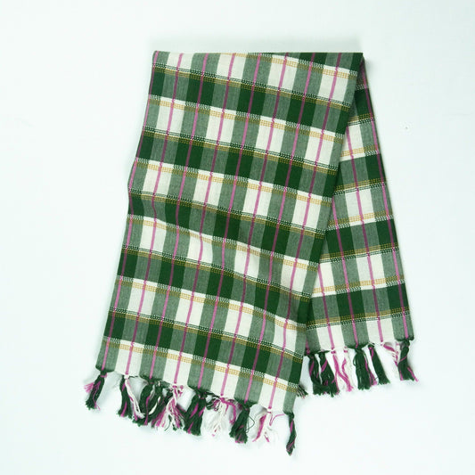 The San Andres Gingham Forest & White Kitchen Towel