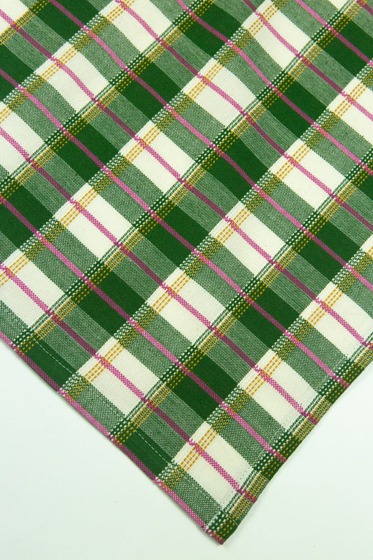 San Andres Gingham Forest & White Table Runner