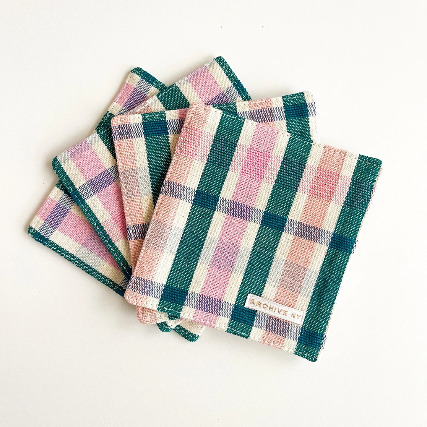 Lola Plaid Coasters | Set of 4 Archive New York