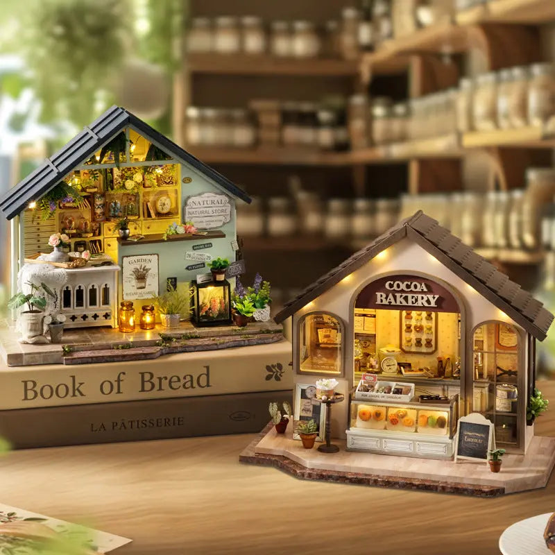 Natural Store Dollhouse Kit - Miniature Wizardi Roombox Kit with LED Light F07M51-58-DA-006-A-3