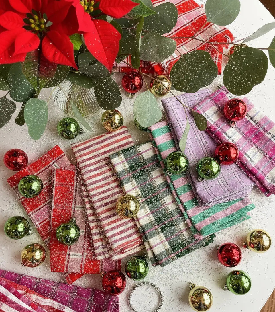Camila Plaid Cocktail Napkins | Set of 4 Archive New York