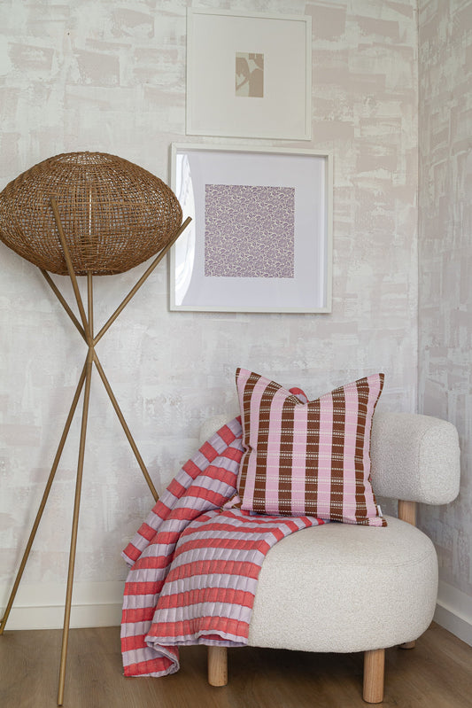 Quilted Stripe Blanket in Atomic