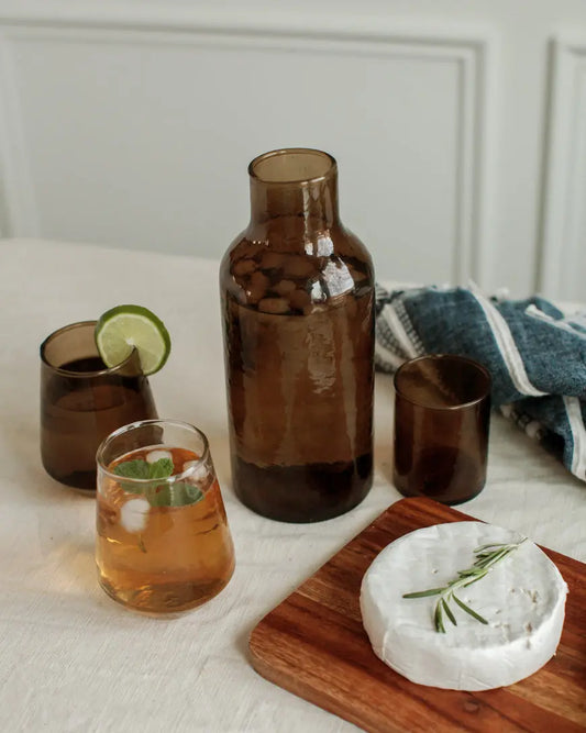 Handblown Hammered Glass Carafe-1
