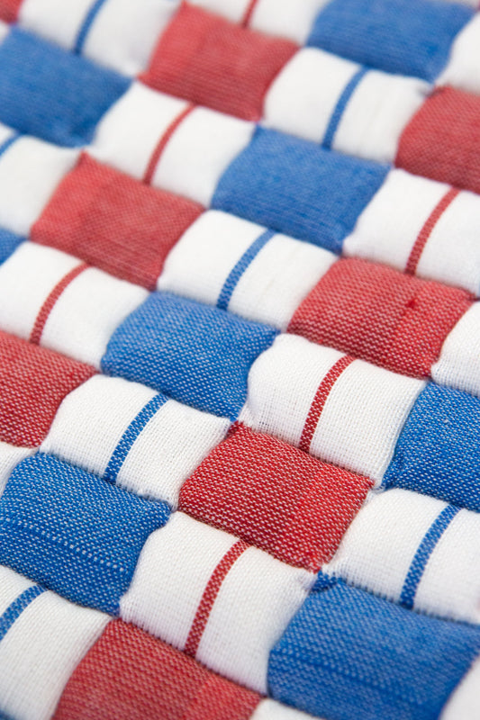 Geocheck Bauhaus Quilted Blanket in Americana