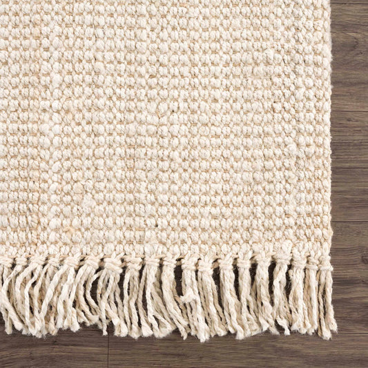 The Cream Fringe Woven Rug