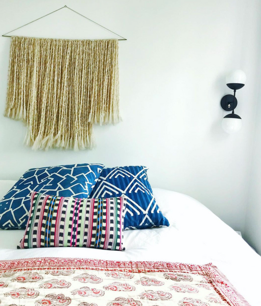 Tie-Dye Stripe Pillow in Riot