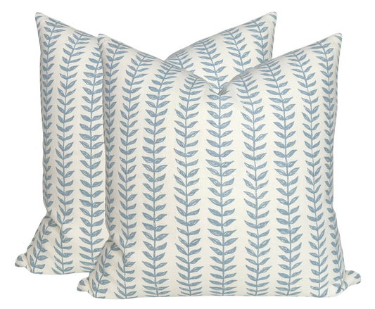 Willow Floral Linen Pillow Cover | Blue