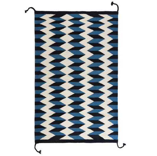 Optic Rug in Azul Maya