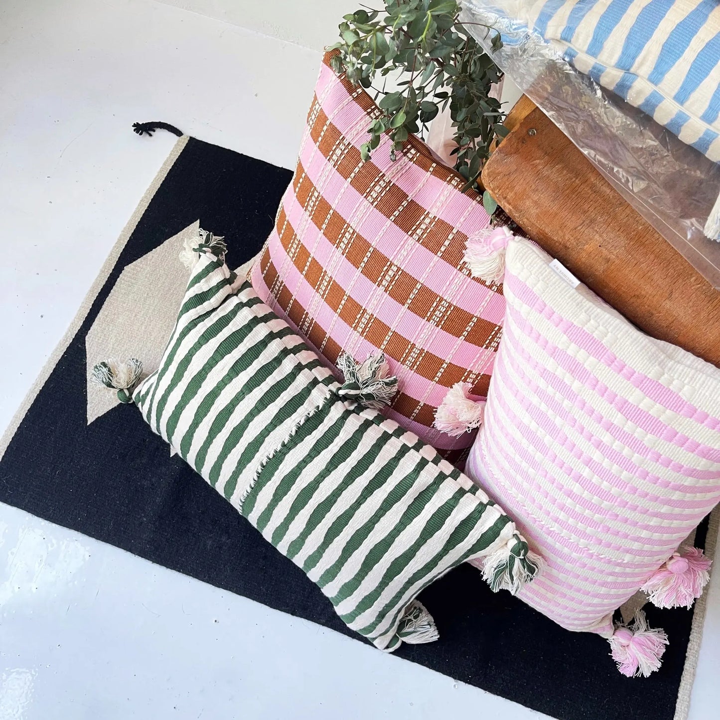 Postmodern Stripe Pillow in Kir Royale Archive New York