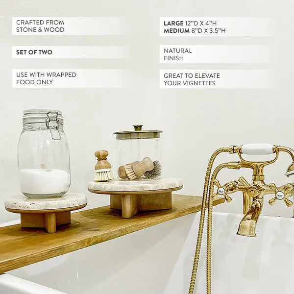 Stone & Timber Plinths | Set of 2 Decor Steals