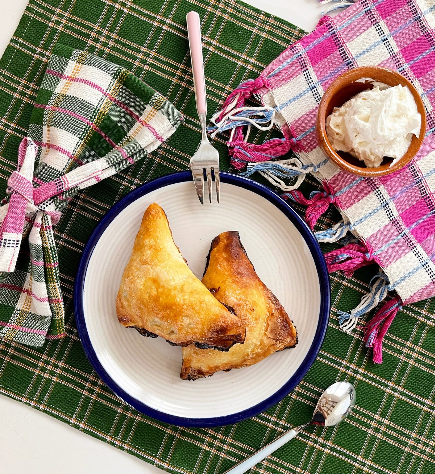 San Andres Gingham Forest & White Napkins | Set of 4