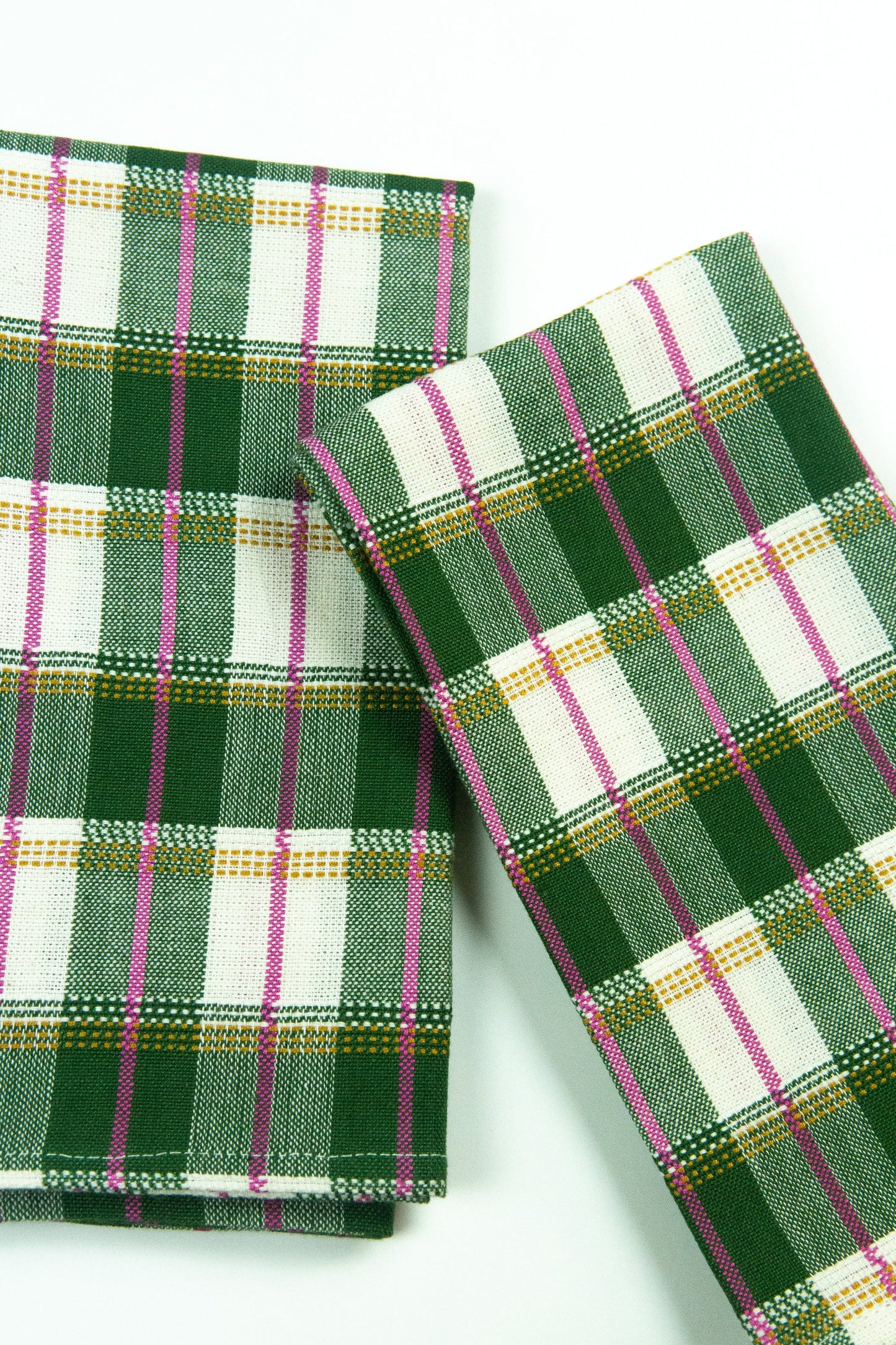 San Andres Gingham Forest & White Napkins | Set of 4