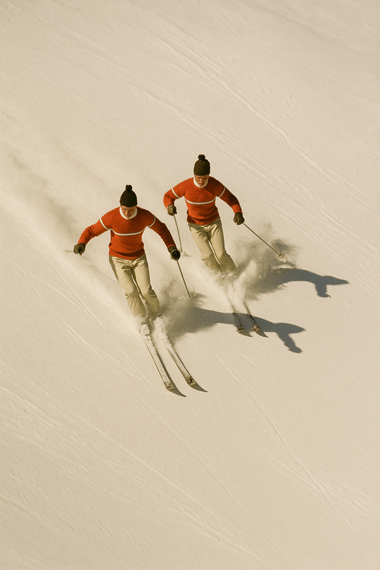 Après-Ski Style – Vintage Skiers Wall Art Print