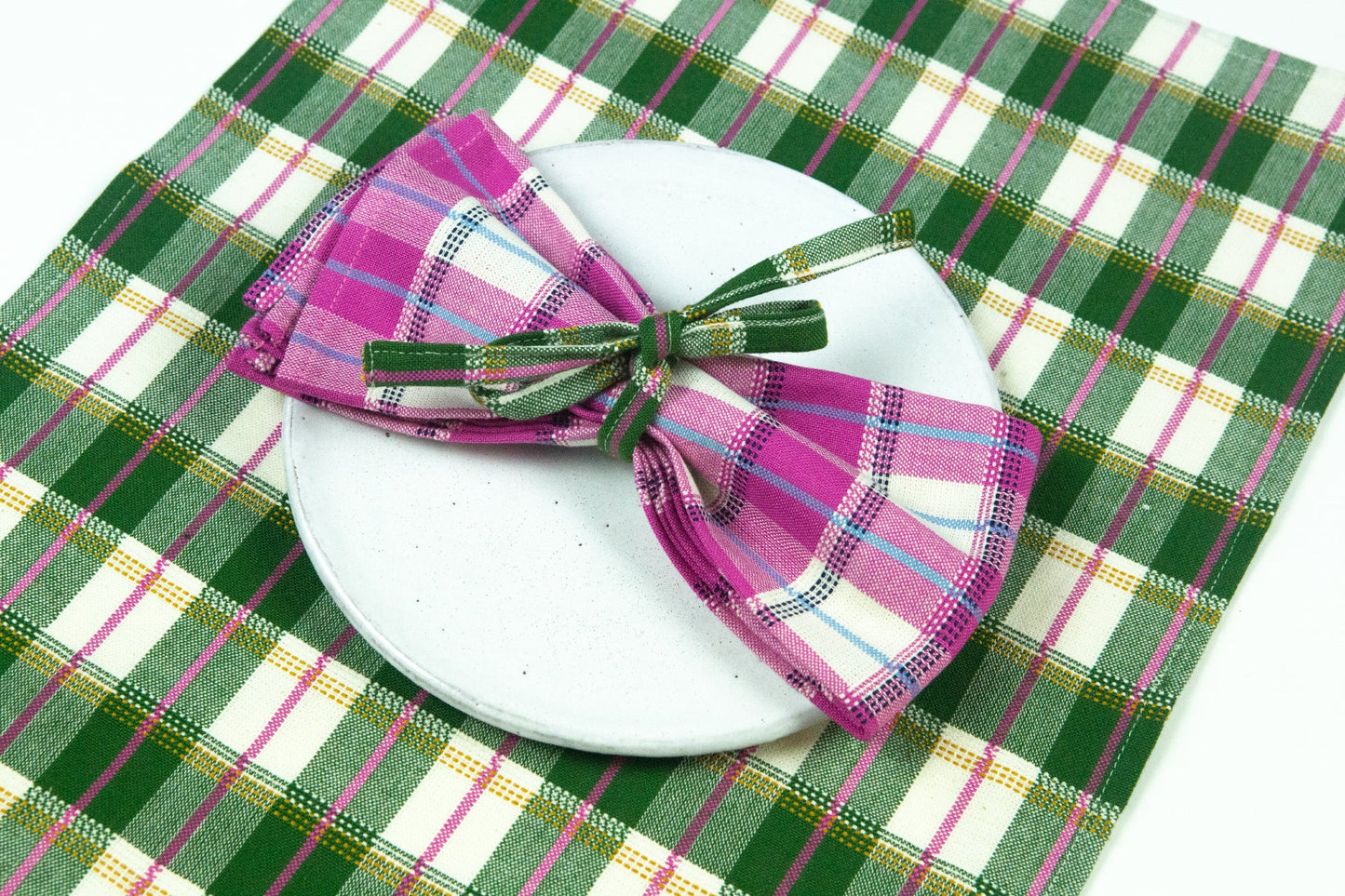 San Andres Gingham Pink & White Napkins | Set of 4