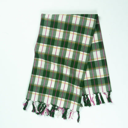 The San Andres Gingham Forest & White Kitchen Towel