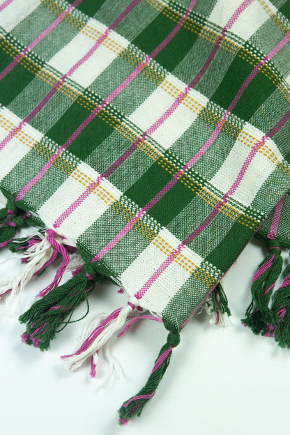 The San Andres Gingham Forest & White Kitchen Towel