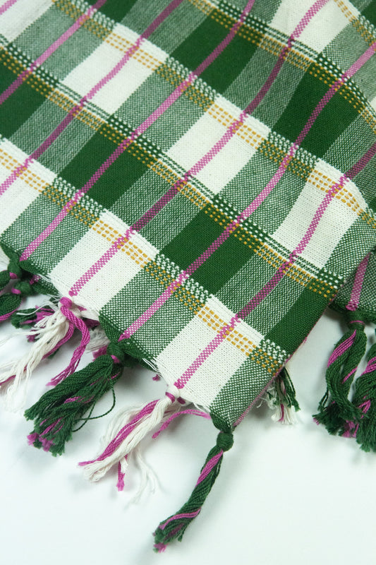 The San Andres Gingham Forest & White Kitchen Towel