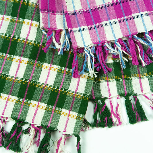 The San Andres Gingham Forest & White Kitchen Towel