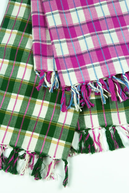 The San Andres Gingham Forest & White Kitchen Towel