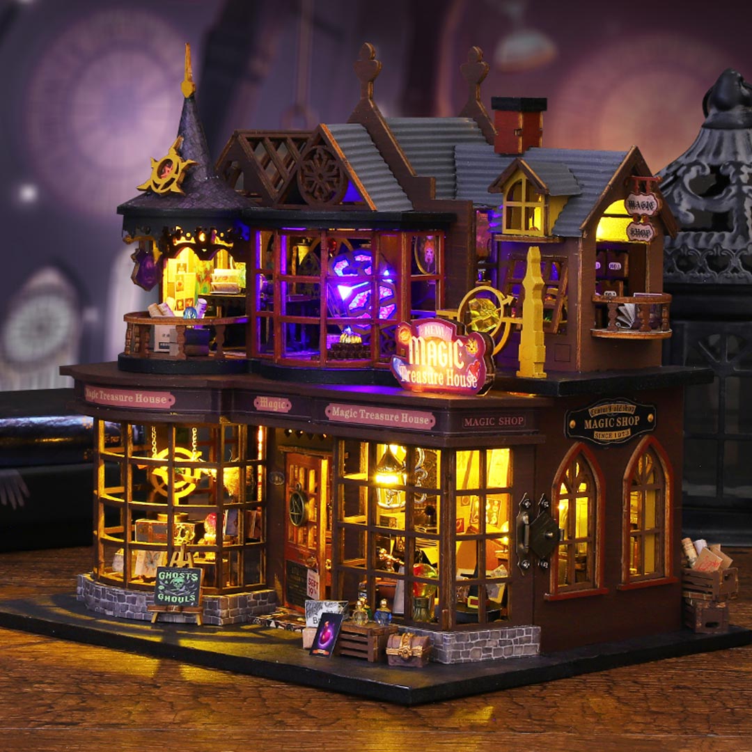 Miniature Wizardi Roombox Kit - Magic Treasure House Dollhouse Kit-1
