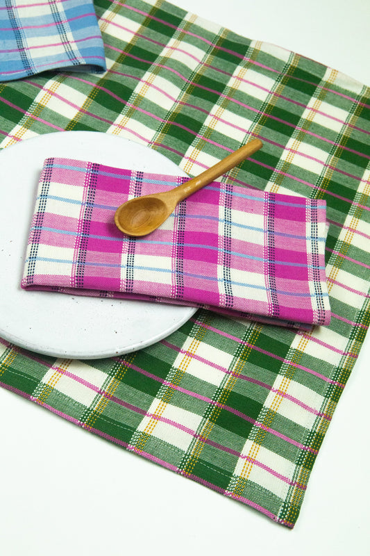 San Andres Gingham Pink & White Napkins | Set of 4