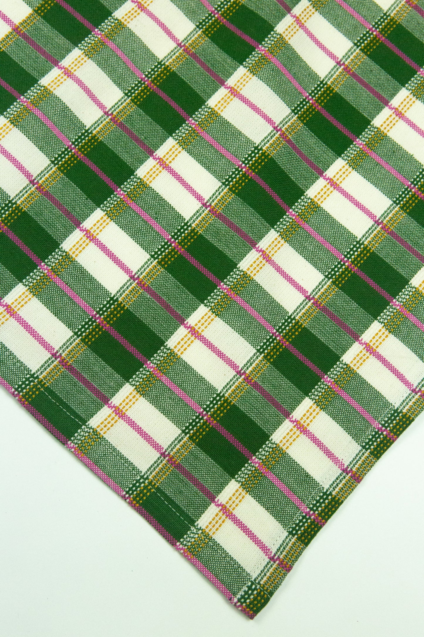 San Andres Gingham Forest & White Table Runner