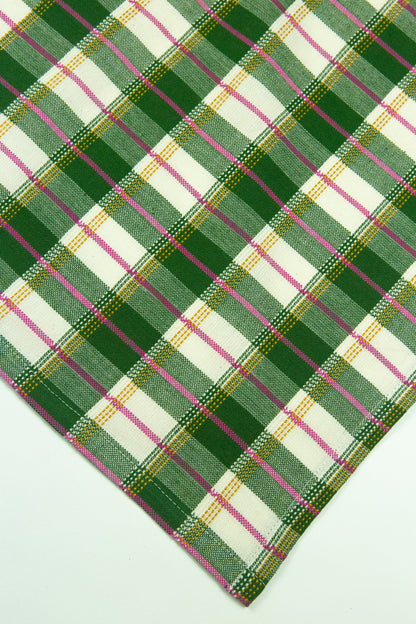 San Andres Gingham Forest & White Table Runner