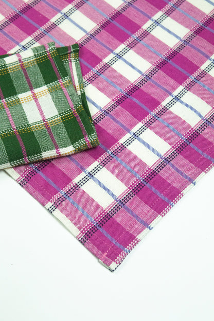 San Andres Gingham Pink & White Napkins | Set of 4