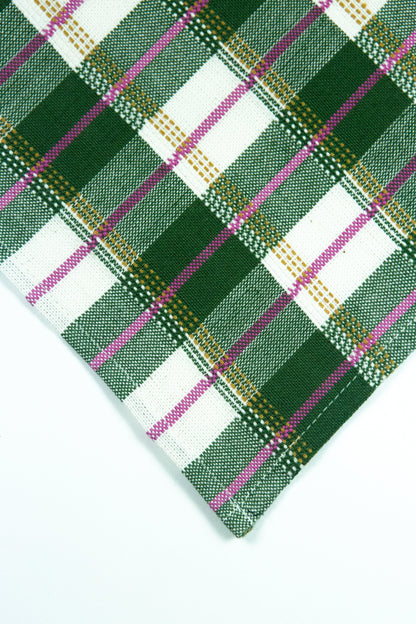 San Andres Gingham Forest & White Napkins | Set of 4