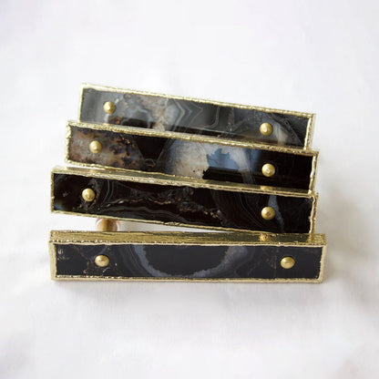 Set of 4 Black Agate Handle/Pull/Barbarella-0