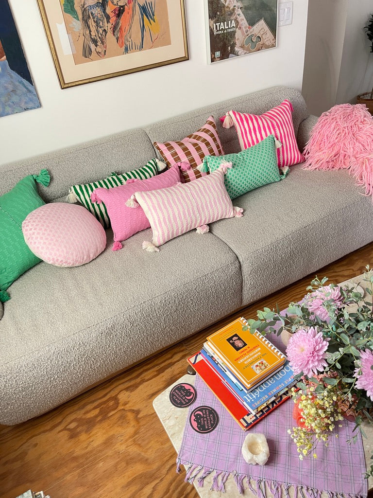 Postmodern Stripe Pillow in Kir Royale