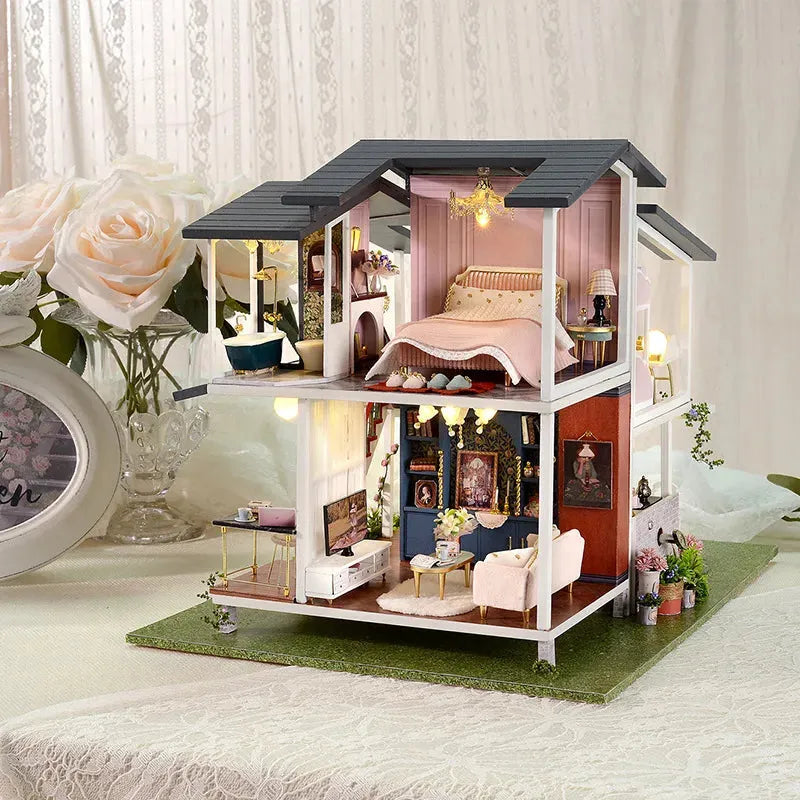 Miniature Wizardi Roombox Kit - Villa Monet's Garden. Dollhouse Kit-4