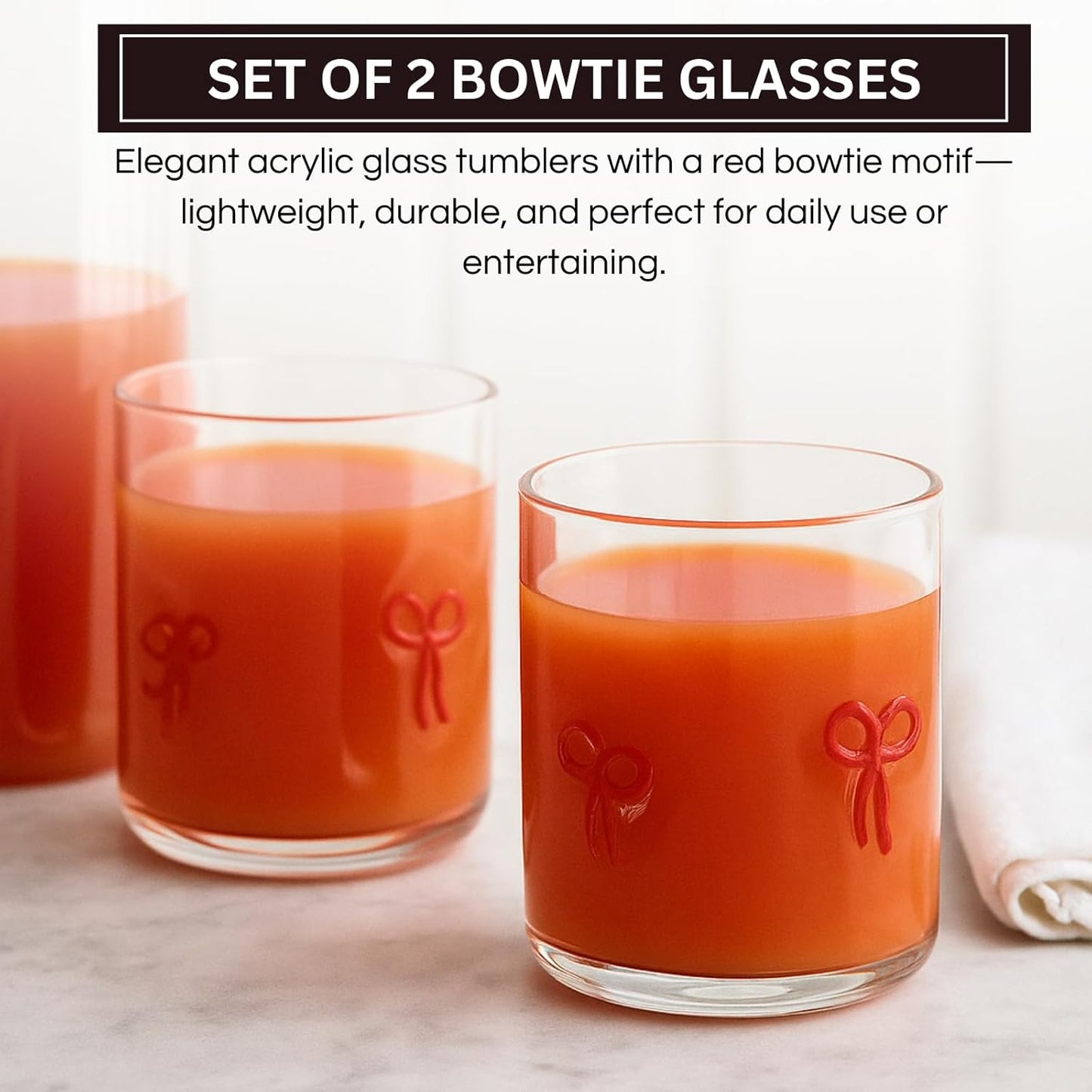 Red Bowtie Tumbler | Set of 2
