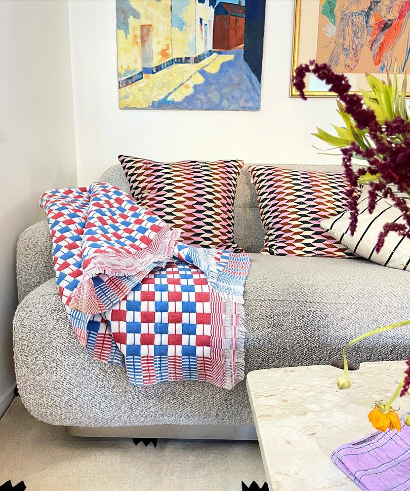 Geocheck Bauhaus Quilted Blanket in Americana