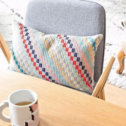 Diagonal Check Pillow in Vintage