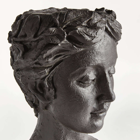 Athena Bust Vessel | Antique Black