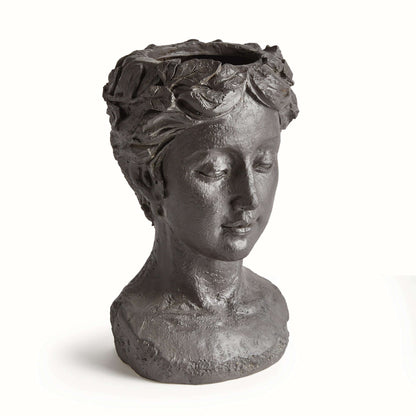 Athena Bust Vessel | Antique Black
