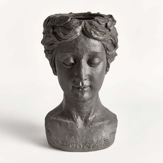 Athena Bust Vessel | Antique Black