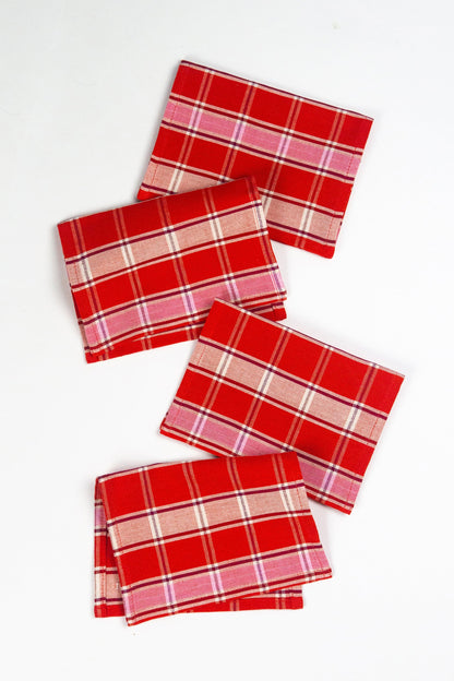 Camila Plaid Cocktail Napkins | Set of 4