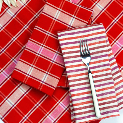 Camila Plaid Dinner Napkins | Set of 4