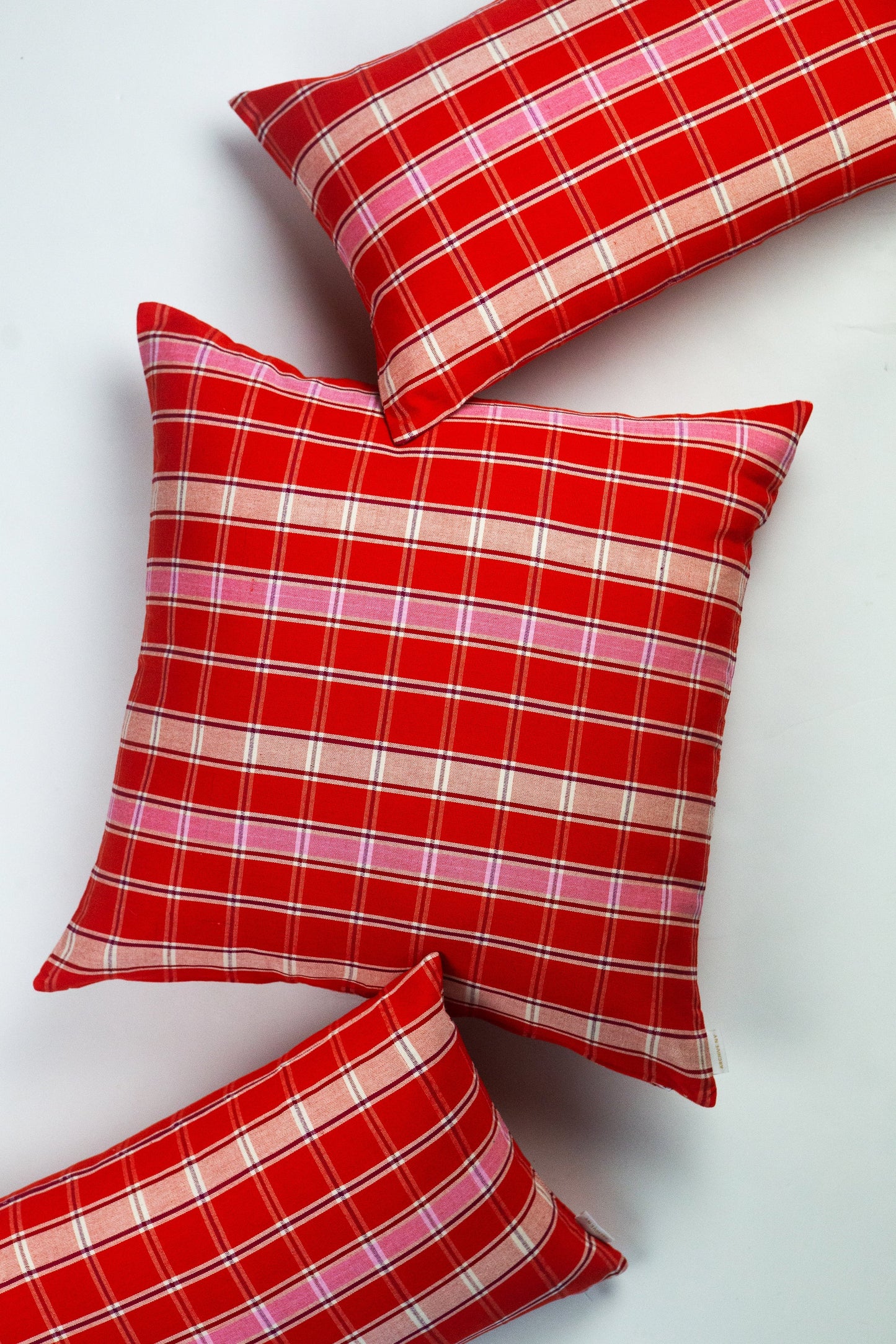 Camila Red Plaid Pillows