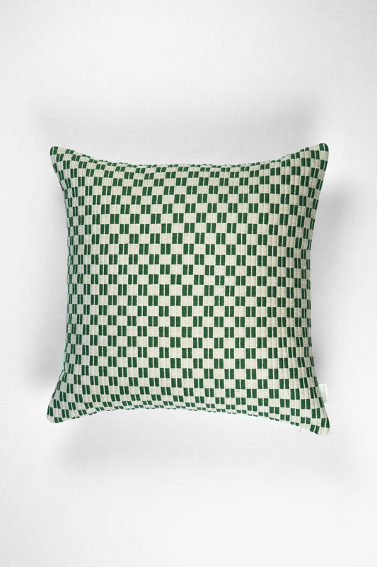 Chessboard Pillow in Basil