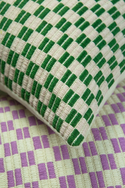 Chessboard Pillow in Basil