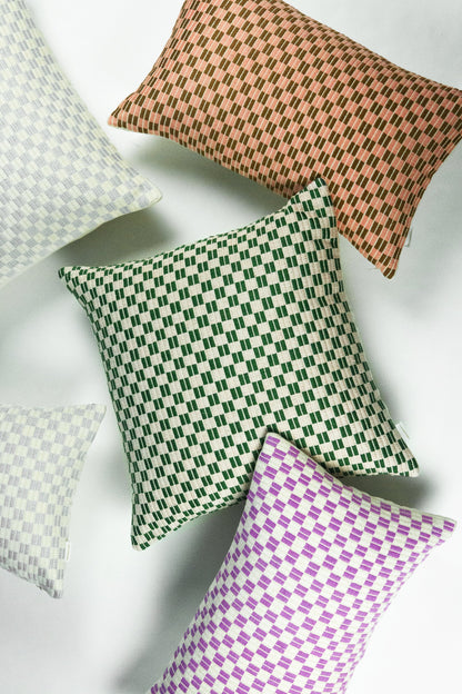 Chessboard Pillow in Basil