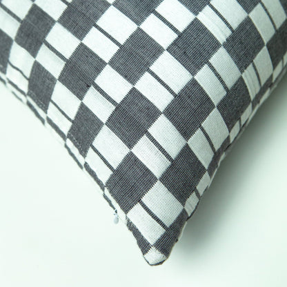 Geocheck Bauhaus Pillow in Pewter