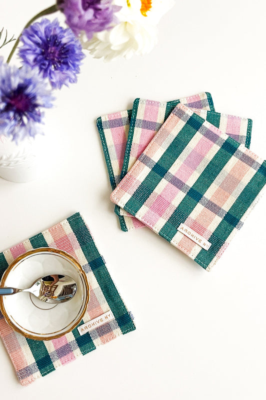 Lola Plaid Coasters | Set of 4