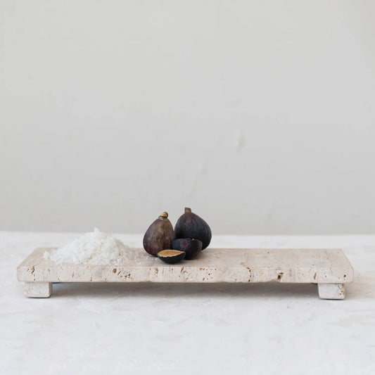 Travertine Footed Cheese & Serving Board Rust & Cinder