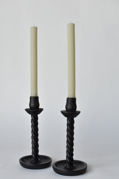 Hobnail Tapered Candle Pair