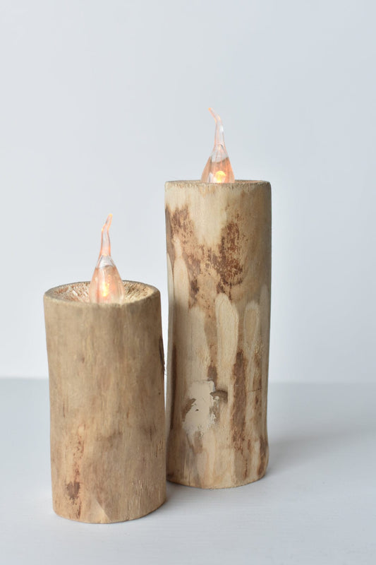 Bark-Cased LED Candle
